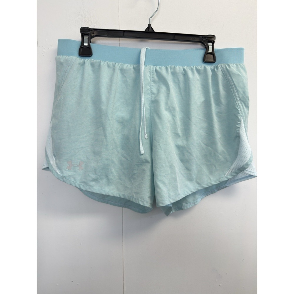 Under Armour HeatGear Running Shorts Women's ‎ Size L Loose Fit Lined Blue